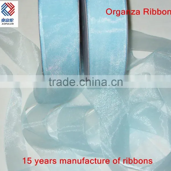 Light Green Organza Ribbon for Party Gift photo-2