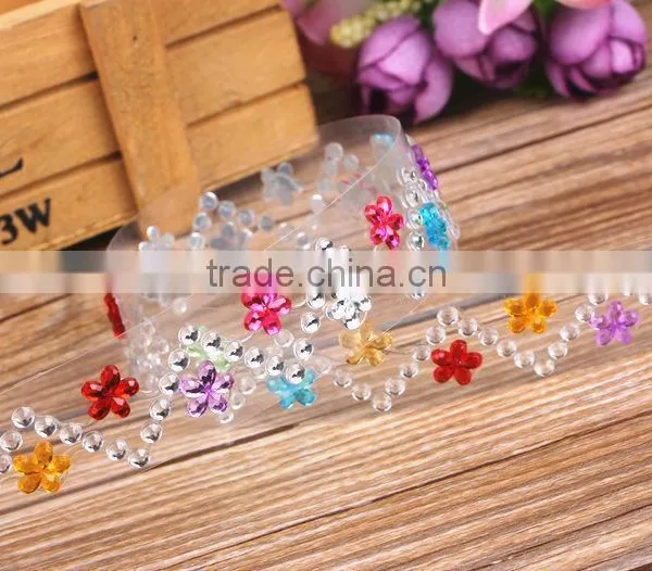 Custom Colorful All Kinds of Shape Acrylic Rhinestone Gems Sticker Strips Acrylic Rhinestone Strip For Decoration photo-2