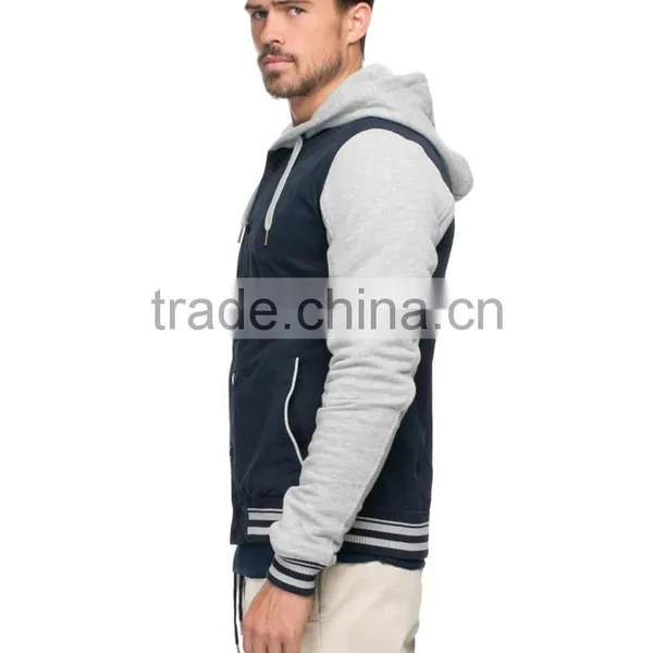 Mens Ball Park Jacket Hoodie Button Through Hoodie 2015 photo-2