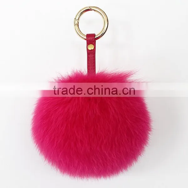 Myfur High Quality Luxury Colorful 12-13cm Fluffy Fox Fur Ball Keychain photo-6