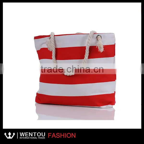 Hot Sale Canvas Stripe Beach Bag photo-4
