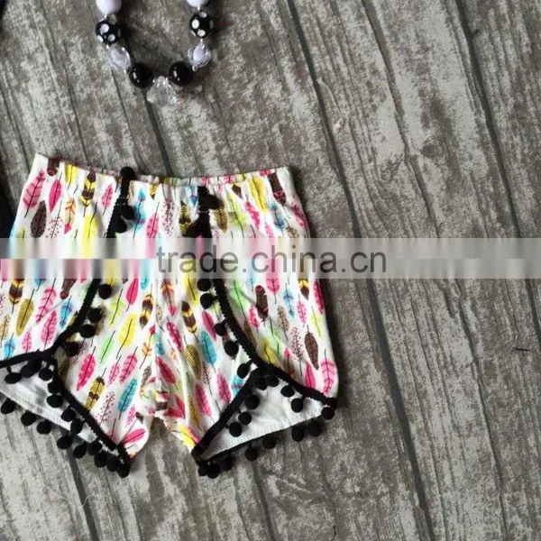Baby Girls Summer Clothes Girls Children Spirit Girl Outfits Kids Arrow Outfits Black Top With Feather Shorts With Accessories photo-4