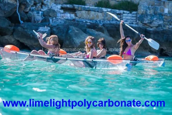 Clear Polycarbonate Kayak With Outrigger Balance System, Transparent Kayak, Clear Kayak, Transparent Canoe, Clear Canoe photo-2