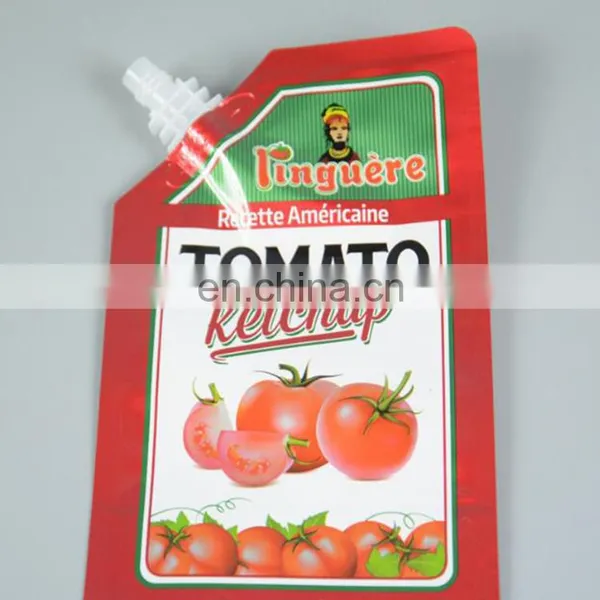 Custom Pouch 180g Plastic Spout Colorful Printing Flat Bottom Tomato Sauce Spout Pouch photo-2
