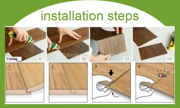 SPC Floor Plastic Flooring Sheet Tiles Slotted Click Lock 5.0mm Thickness 0.5mm Wear Layer photo-5