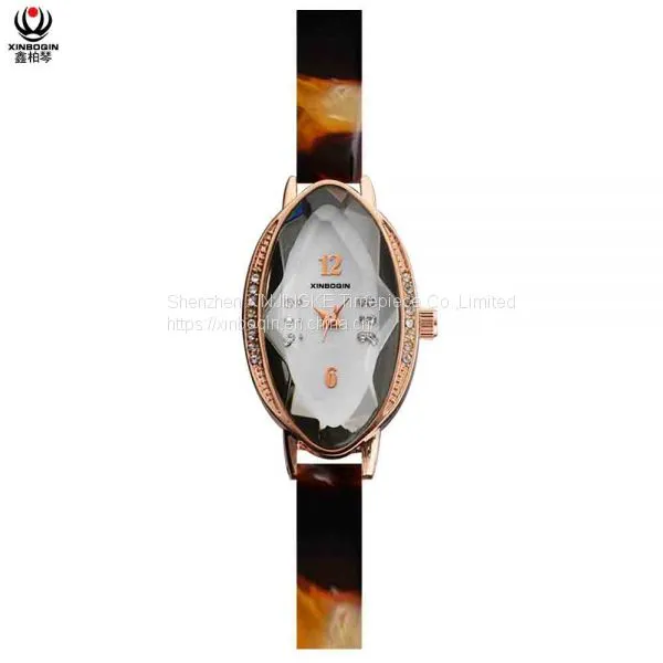 XINBOQIN Factory Custom LOGO Simple Style Fashion Business High Quanlity Women Original Quartz Acetate Watch photo-2