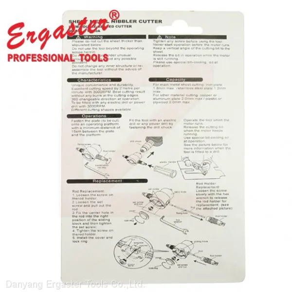 Nibble Metal Cutting Double Head Sheet Nibbler Saw Cutter Tool Drill Attachment Free Cutting Tool Nibbler Sheet Metal Cut /Multipurpose Double Head Sheet Metal Nibbler Hole Saw Drill Cutter Cutting Tool photo-4