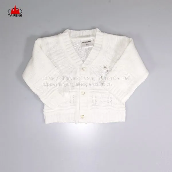 Single Breasted Sweater Winter Cotton Knitting Children Baby Girl Kids Computer Unisex OEM Customized photo-2