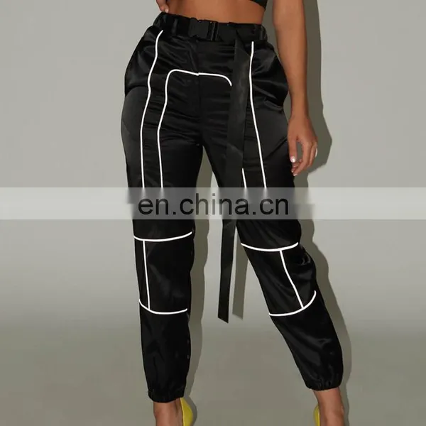 Hot Sales Best Sellers Women Fashion Tie Feet Pants Ladies Reflection Overalls Women Trousers photo-4