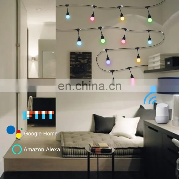 APP Voice Control Smart Wifi Remote Outdoor Use IP65 RGB String Light for Patio, Porches, Bistro, Backyard,Christmas Decoration photo-3