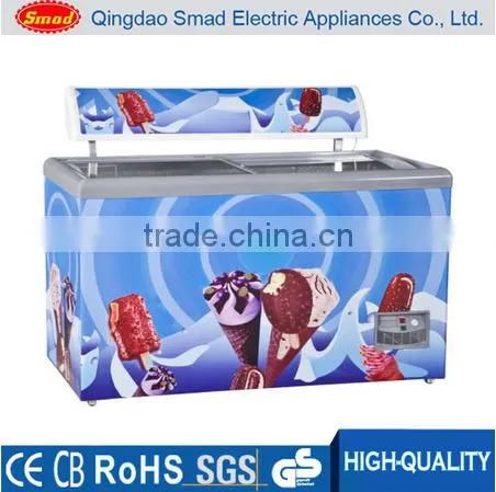 Glass Door Deep Freezer Display for Ice Cream photo-2