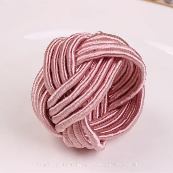 Enhance Your Table Setting With Stylish Burgundy Woven Napkin Ring Holders photo-4