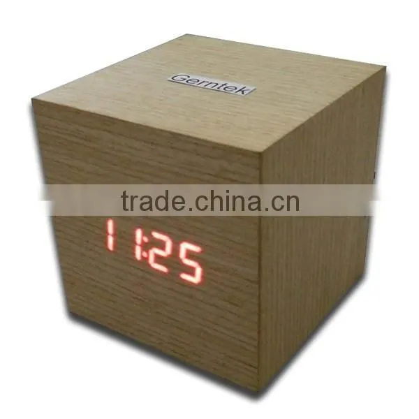 LED Digital Wooden Touch Control Desk Clock photo-3
