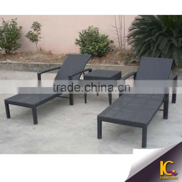 Low Price Plastic Sun Lounger pe Rattan Outdoor Chaise Lounge photo-4