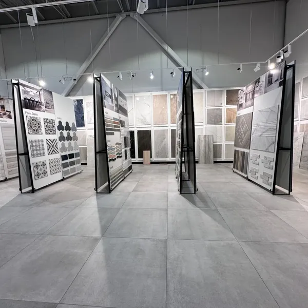 Custom Logo Powder Coated Tile Display Rack for Brand Showroom
