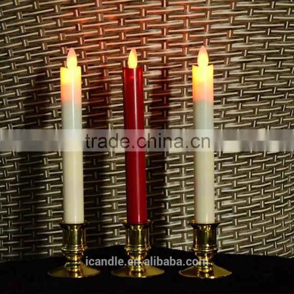 Ivory Wax Led Moving Flame Battery Powered Taper Candles photo-2
