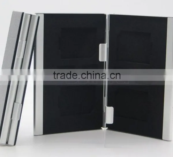 Leather Aluminum EVA Memory Card Carrying Case for 4x SD Card and 4x TF Card photo-3