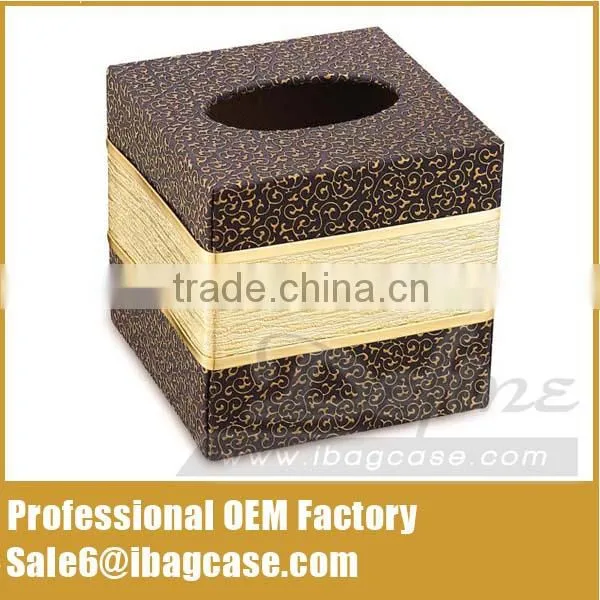 PU Leather Cube Square Roll Tissue Box Cover