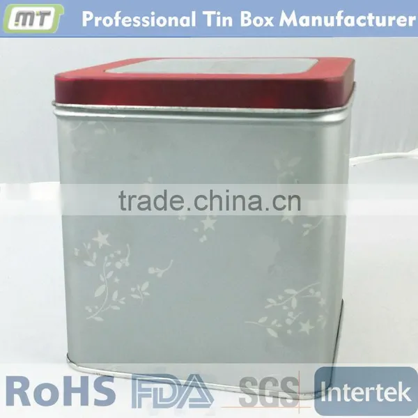 Metal Square Tin Box With Clear Window Top for Watch Package photo-4