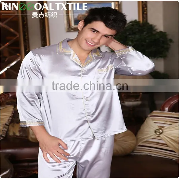 Wholesale Luxury Sexy 100% Silk Long Satin Sleepwear photo-5