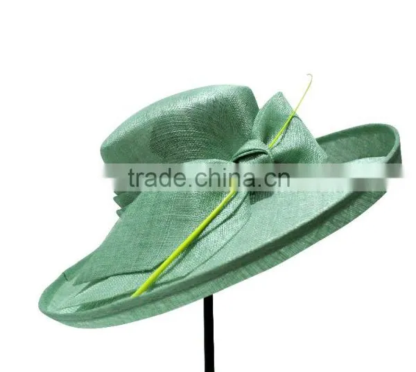 Wide Brim Green Hats Derby Church Hats for Women
