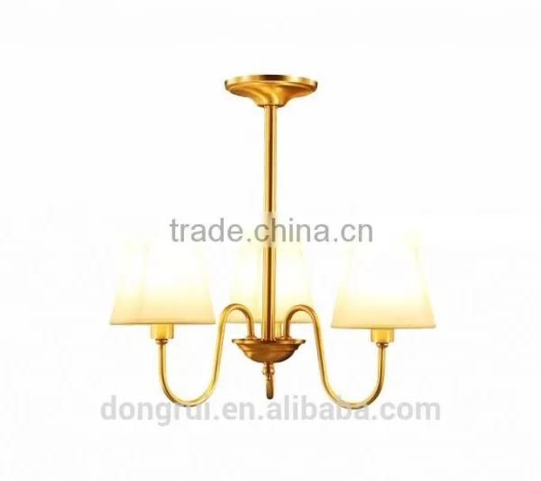 American Morden Style Classical Full Copper Lighting Chandelier For High Ceiling 3 Heads 291-3H photo-2