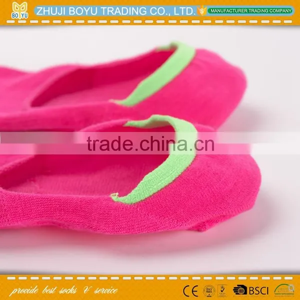 BY-161013 Women Colorful Socks Invisible Sock With Non Slip Silicone photo-4