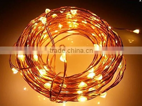 LED Starry String Lights 33ft Copper Wire, UL Certified 5v Power Adapter