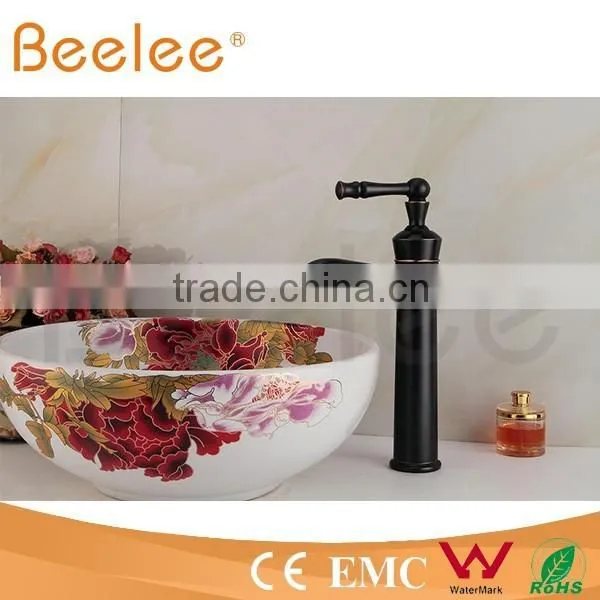 HOT SALE High Arc Balck Orb Antique Brass Single Lever Handle Vessel Faucet QL140410B photo-2