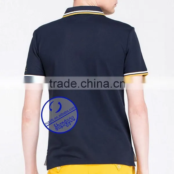 Custom Polo Shirts With Yellow Ansd White Collar and Cuff photo-4
