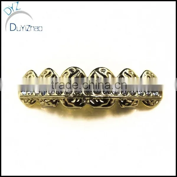 Grillz Iced-Out 14K Gold Plated Row Hip Hop Grills photo-2