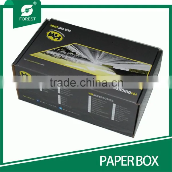 CUSTOMIZED BLACK GLOSSY VARNIAHED CORRUGATED PAPER BOX FOR ELECTRONIC photo-3