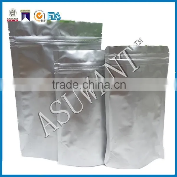 Stand up Zipper Right Angle Resealable Silver Aluminum Bottom Foil Packaging Bag/accept Custom Mkae Order Bag photo-3