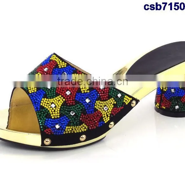 CSB7150 Blue Sandals With High Quailty Low Price Hot Selling Beautiful Lady High Heel Shoes Match Bag photo-2