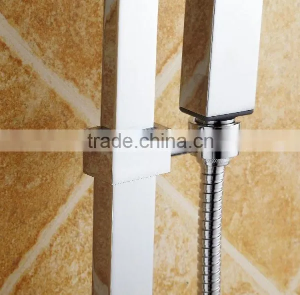 Brass Square Hard Tube Shower Mixer Set/wall Mounted Bath Shower Faucet photo-2