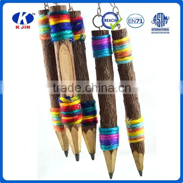 Wholesale 3.5 Inch Branch Artwork Wood Colored Pencils Roll With Ribbon as Students Gift photo-2