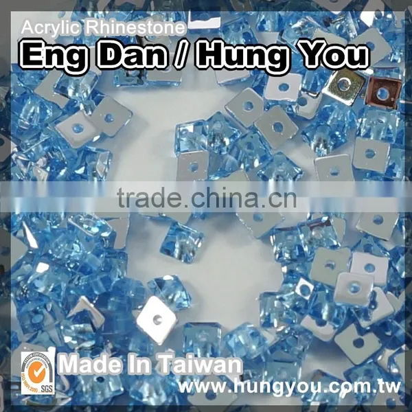 5mm Square Shaped Foil Back Sew On Acrylic Rhinestones With 1 Hole photo-4