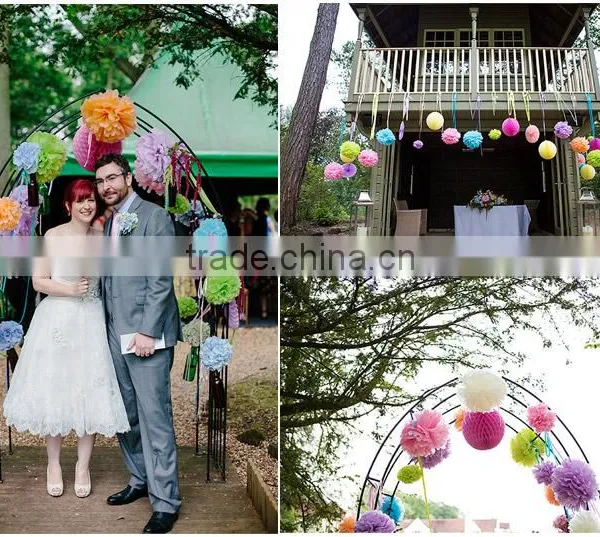 Hot Sale High Quality Beautiful Tissue Paper Pom Wedding Cloth Decoration photo-5