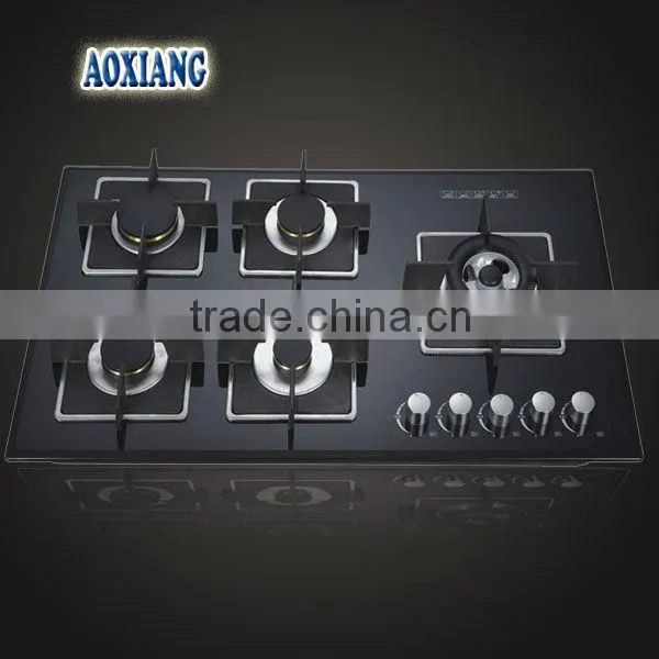 Kitchen 5 Burner Built-in Tempered Glass Gas Stove/ Gas Stove/ Gas Cooker AX-1209