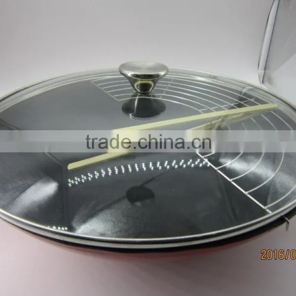 Cast Iron Round Roaster, Porcelain Enameled Cast Iron Cookwares, Cast Iron Enamel Coat Pots, Cast Iron Woks, photo-3