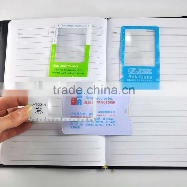 Hot selling card pattern ultra-thin pvc magnifying glass bookmarks