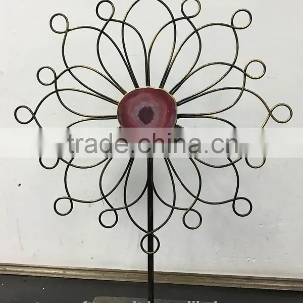 Sunburst Agate Metal Decor
