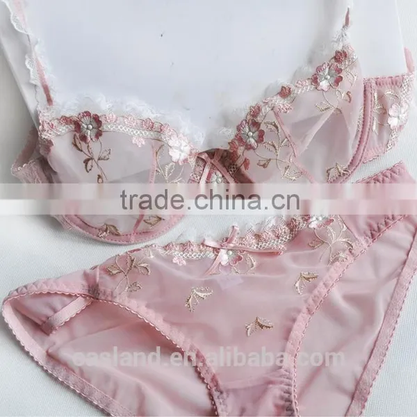 Beautiful Eyelash Lace Transparent Bra and Panty(FPY308) photo-5