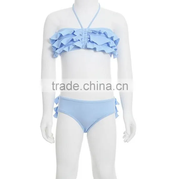 Latest Fashion Ruffles Sexy Kids Bikini With Various Colours photo-2