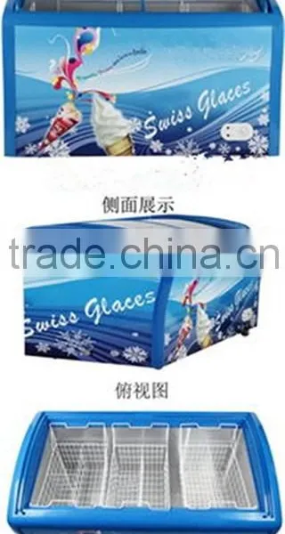 Best Seller Curved Sliding Glass Door Chest Freezer photo-3