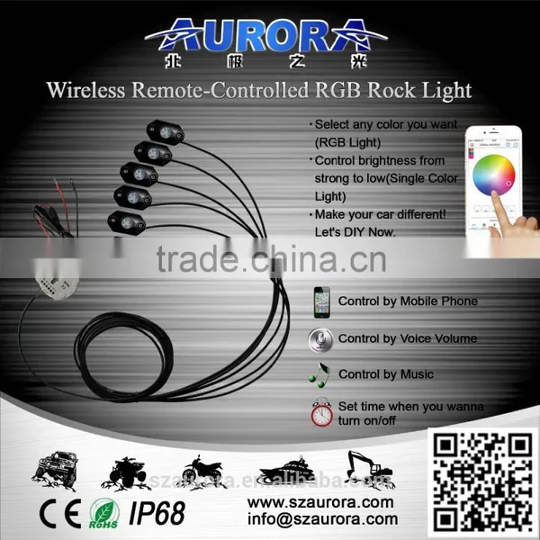 AURORA RGB Rock Lights With Electrical Wiring Controller Box photo-3