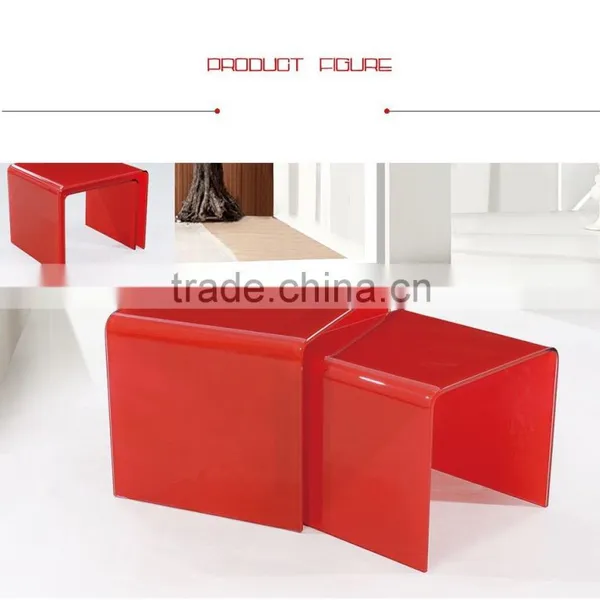 Fashion Design Special Shape All Glass Transparent Coffee Table Glass Top 1+1 Cafe Table photo-3