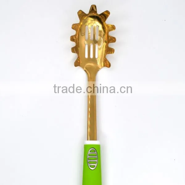 Classic Quality China Manufacturer Gold Plating Stainless Steel Spaghetti Server Spoon photo-3