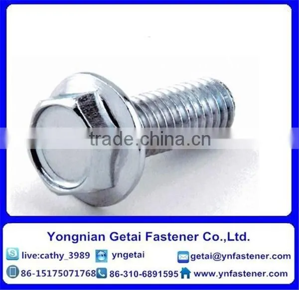 Hexagon Head Flange Bolts , DIN933/931 H.D.G / Galvanized With Black /yellow Zinc Plated/blue White photo-6