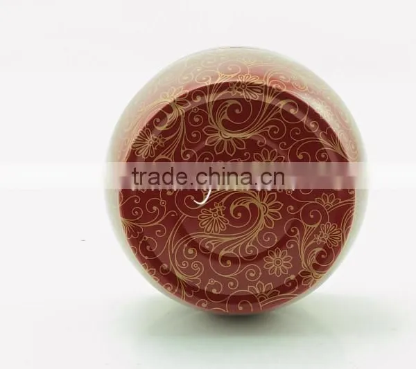 Red Vivid Flower Round Tin Plate Tea Canister for Matcha photo-6